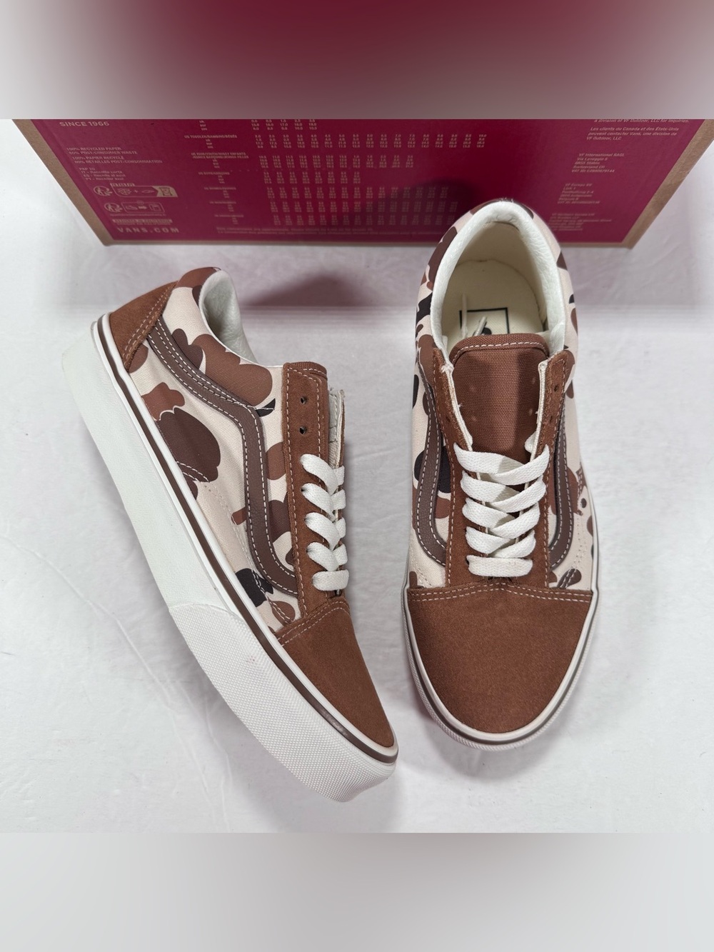 Vans Old Skool Duck Camo Brown White  Sneakers Women Size 7 Men Size 5.5
